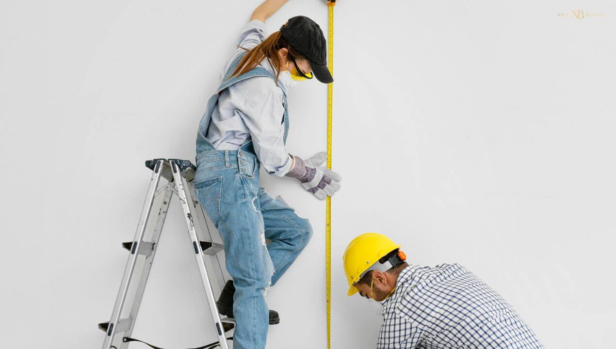 project builders and workers working on a home

