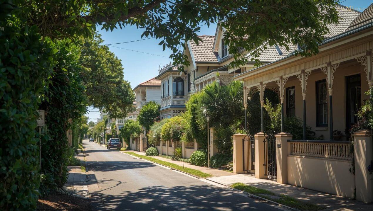 Suburban homes lined across the street.