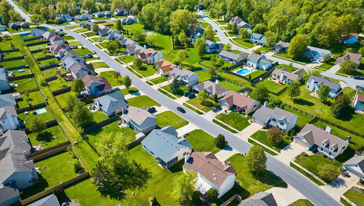 A group of homes in a colony.